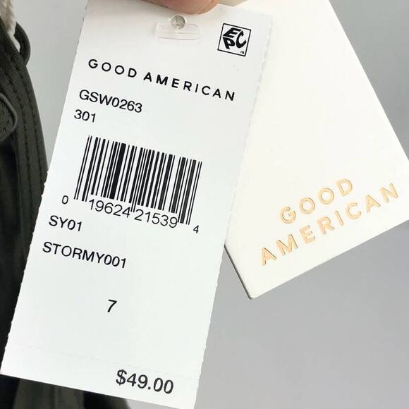 Good American Good Fit String Bikini Bottom Sz 7 (4XL) Stormy Green NWT - Picture 5 of 12